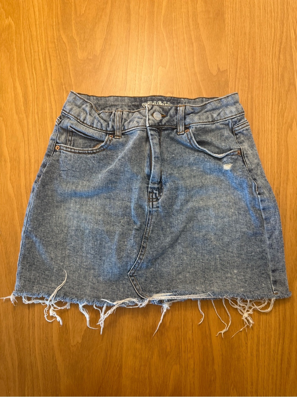 wild fable Light Blue Distressed Denim Mini Skirt